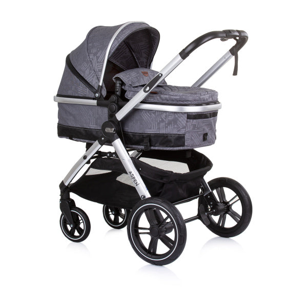 Chipolino Aspen pliable 3-en-1 Pram avec sac à couches Gray Gray