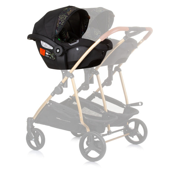Chipolino Duo Aaut siège 40-87 cm Groupe 0+ Obsidian Feuilles noires