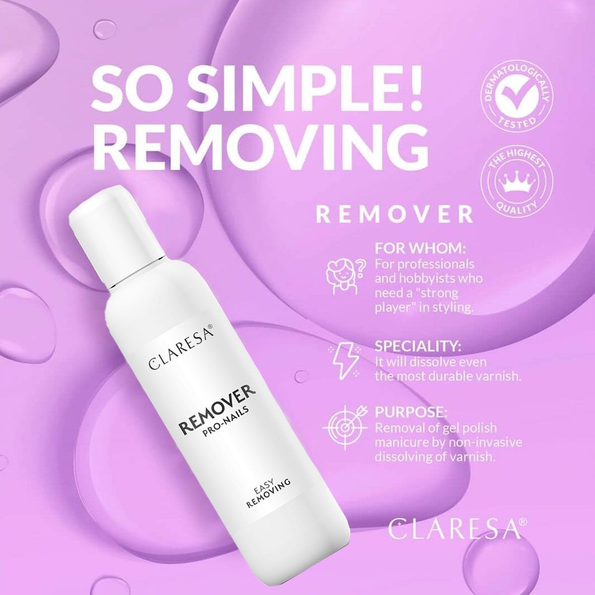 Claresa dissolvant pour ongles 100ml