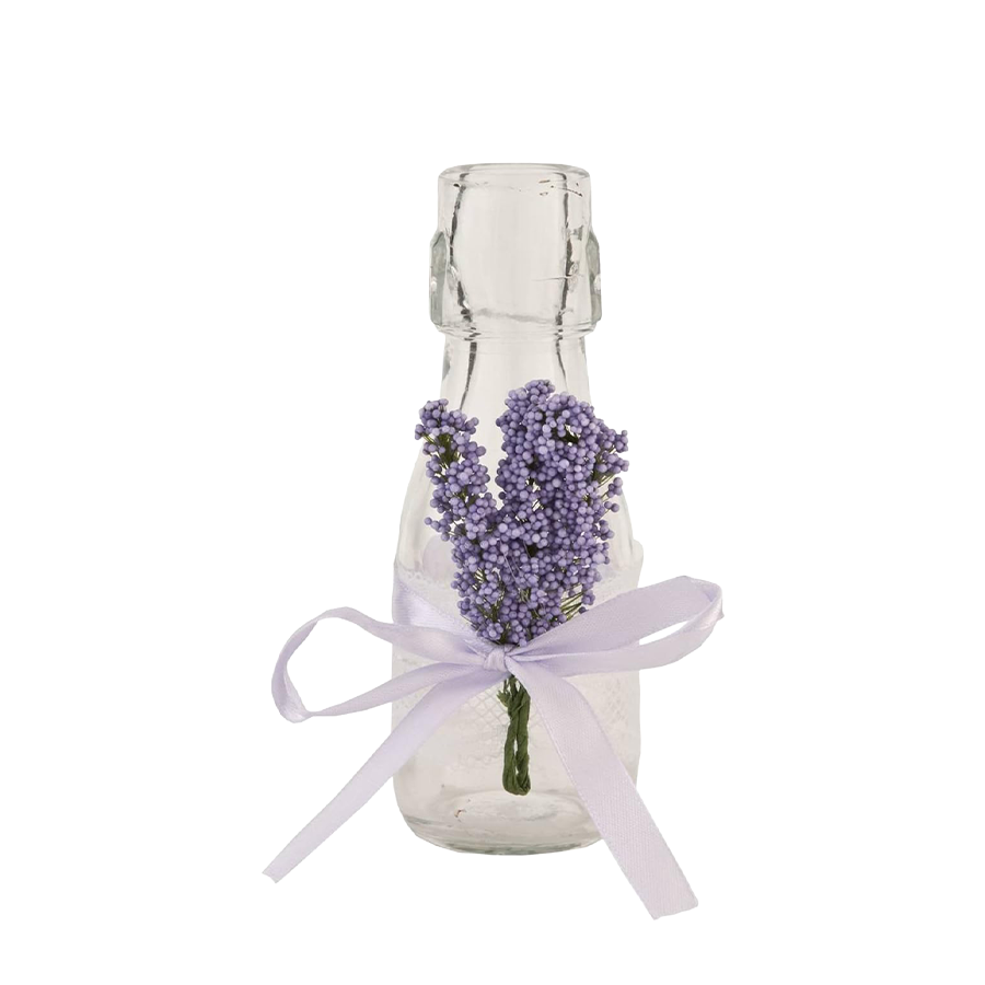 Clayre eef bouteille verre lavande ø6x13cm