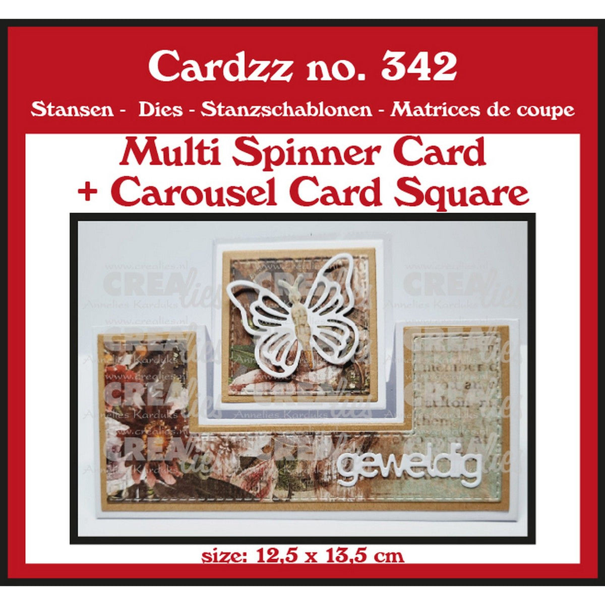 Crealies • gabarit de découpe carte multitournante + carte carrousel carré