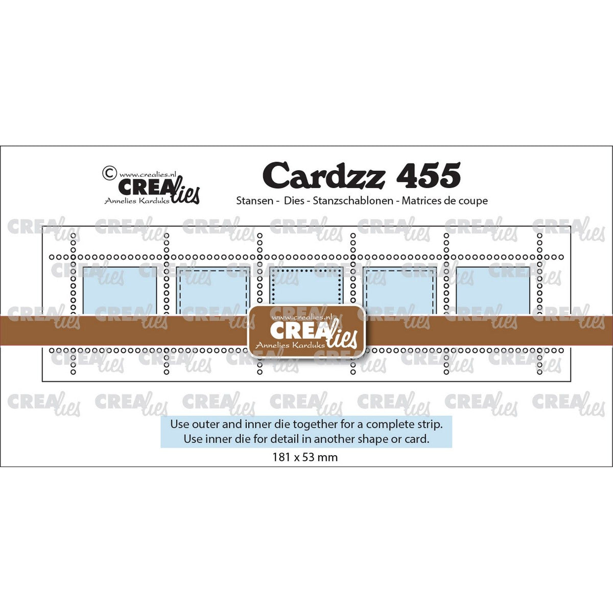 Crealies • bande de tampons cardzz xl 5x carrés