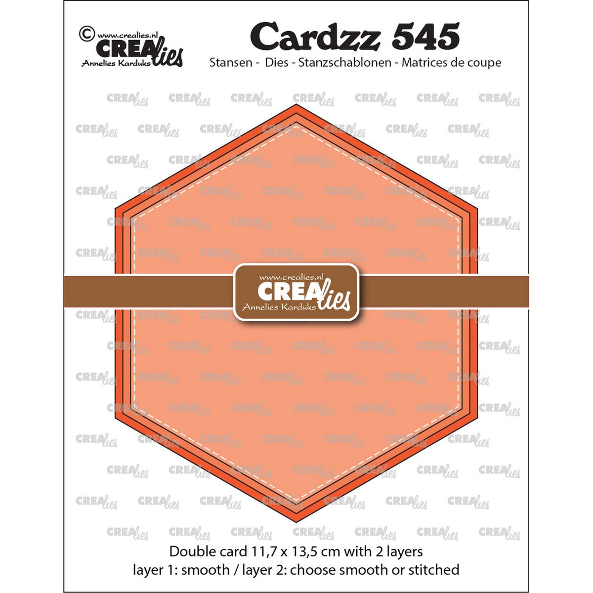 Crealies • cardzz double carte hexagonale