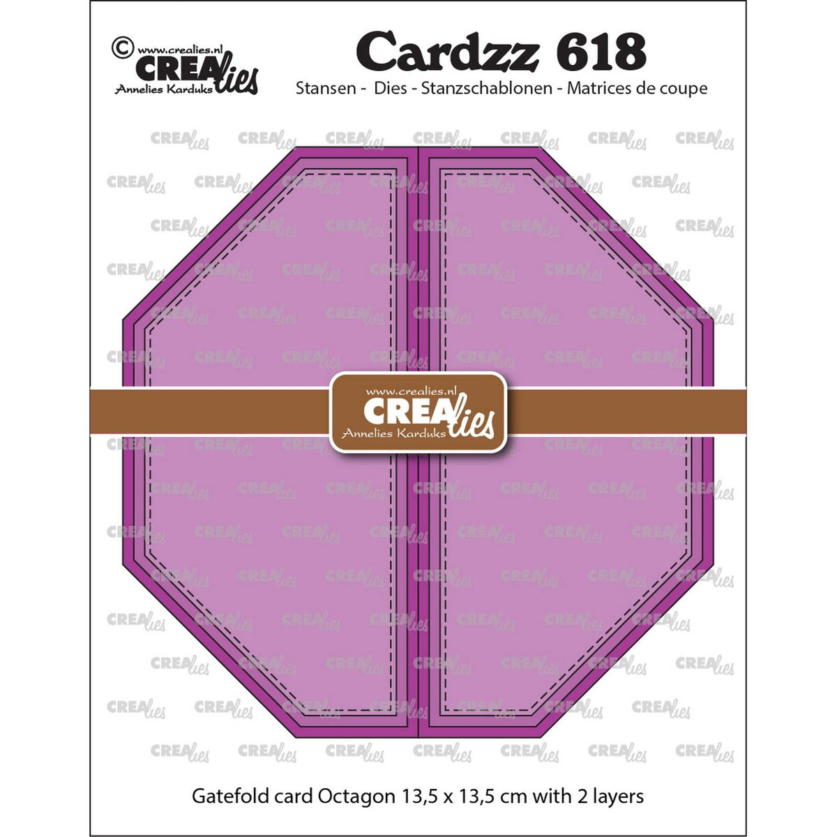 Crealies • cardzz carte gatefold octogone