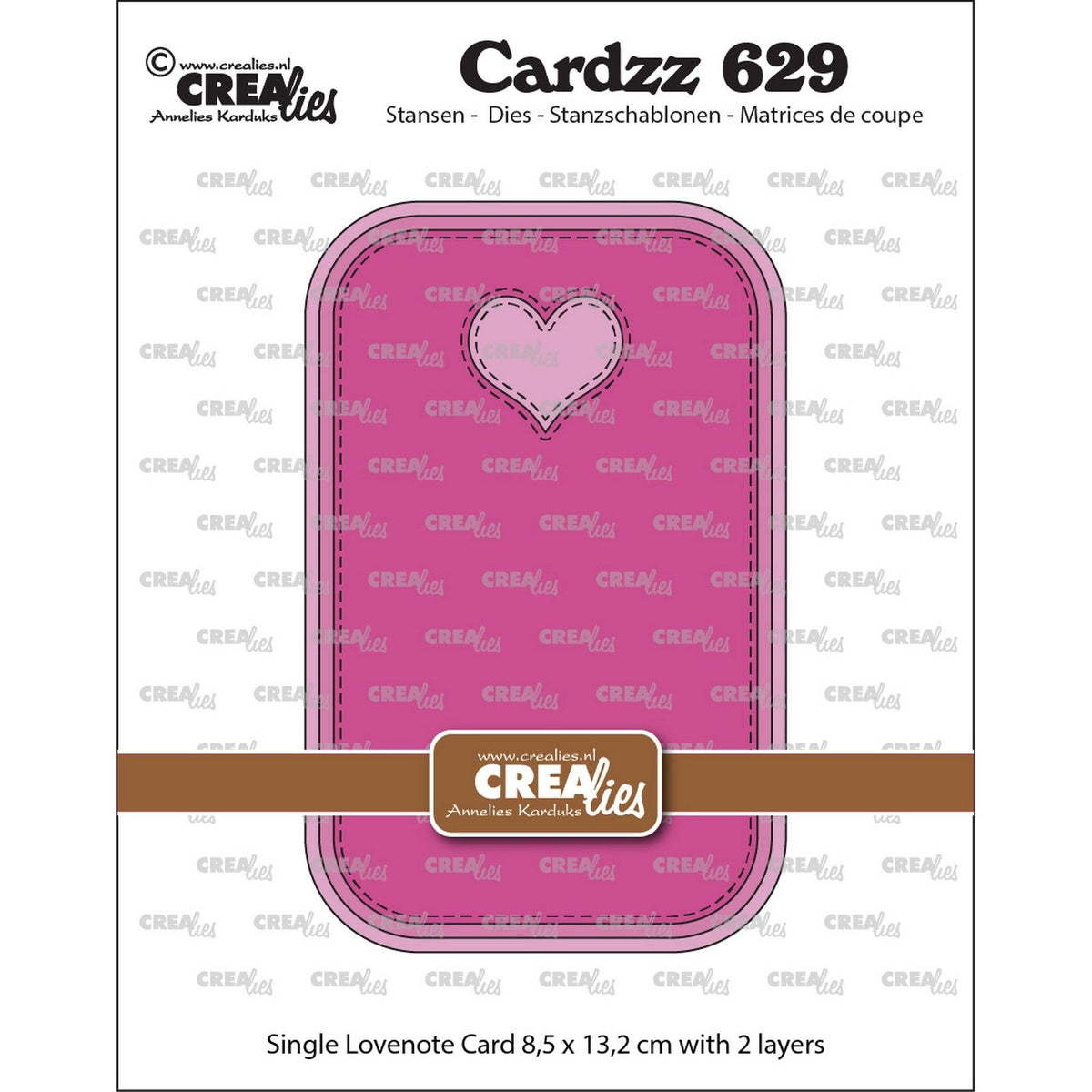 Crealies • cardzz carte unique découpée lovenote