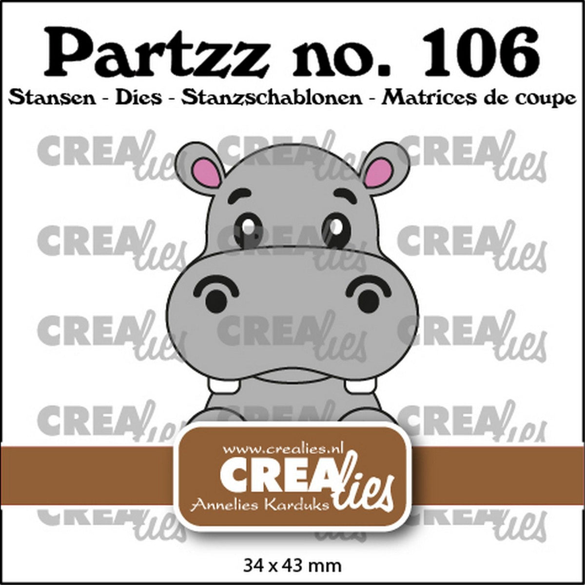 Crealies • partzz die hippopotame