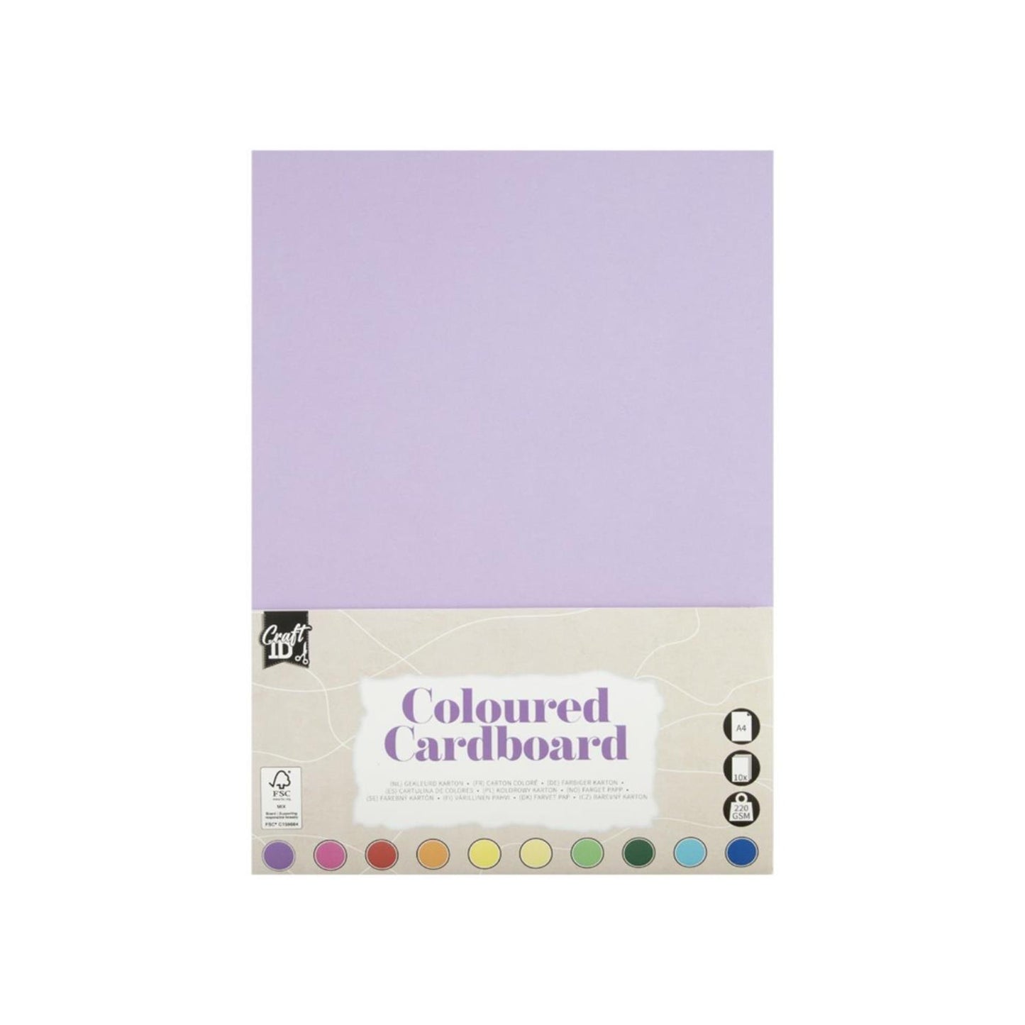 Grafix craft id carton pastel a4 10 feuilles 220gsm
