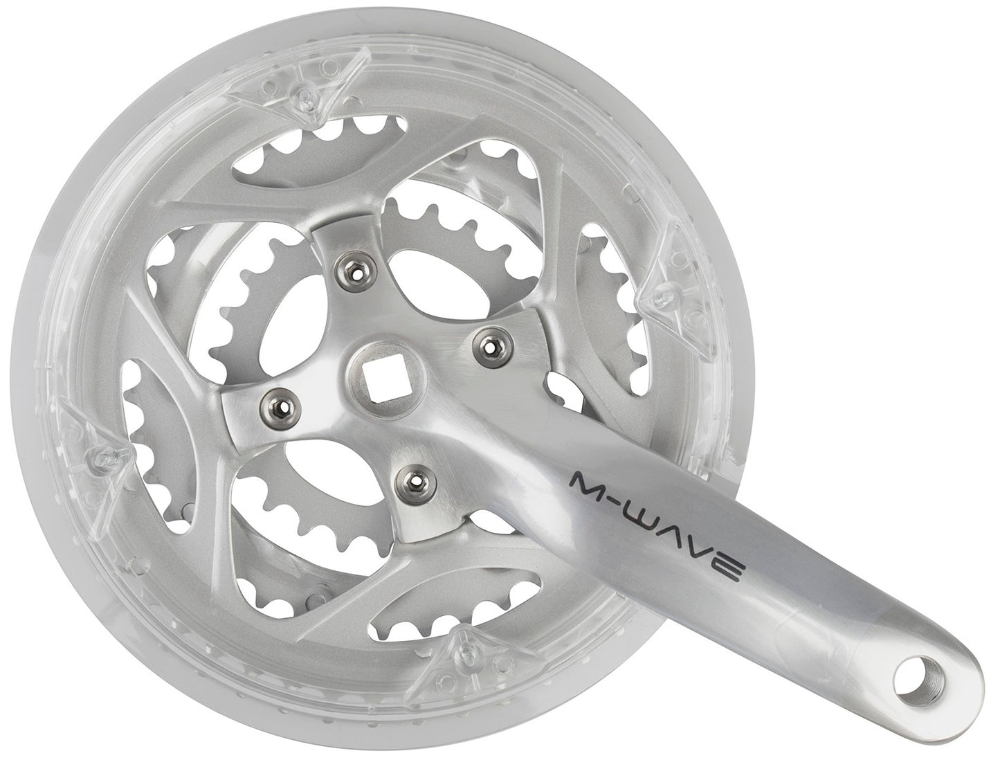 Crankset de M-Wave 26 38 48T 170 mm plat + 0 mm 7-8sp avec bord de chaîne argent