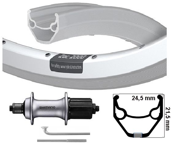 KGS Roue arrière 28 pouces (622) Velg Zac 2000 421 PURTAGES SILTS 8-10 SPEED