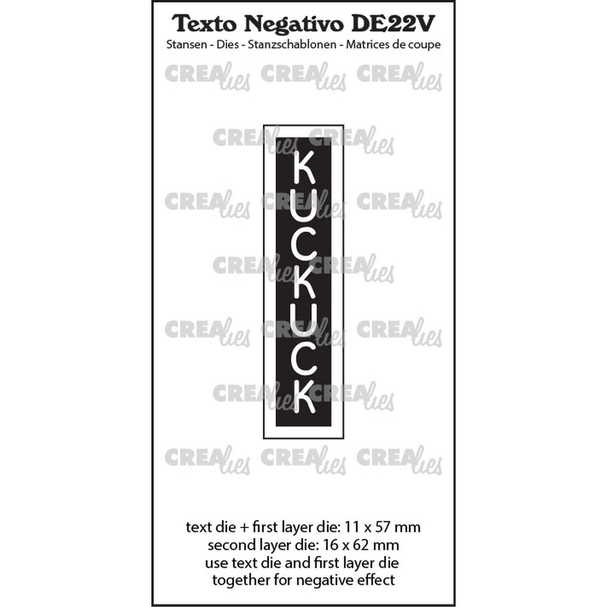 Crealies • texte négatif kuckuck (vertical)