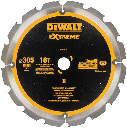 Dewalt accessoires lame de scie circulaire pcd stratifié fibrociment 305x30x16t - dt1475-qz