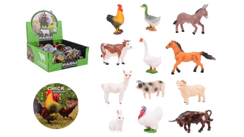Johntoy présente des animaux de la ferme du monde animal, 12 assortis