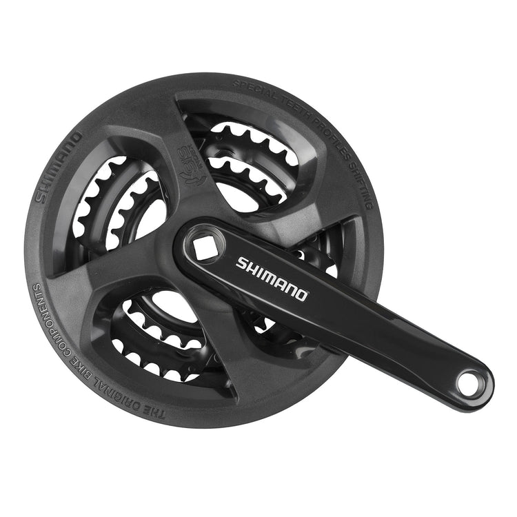 Roulement en laiton Shimano FC-TY301 Tourney jeu de pignons 6 7 8 spd. 170mm. 48 38 28 noir (-6mm de profondeur)