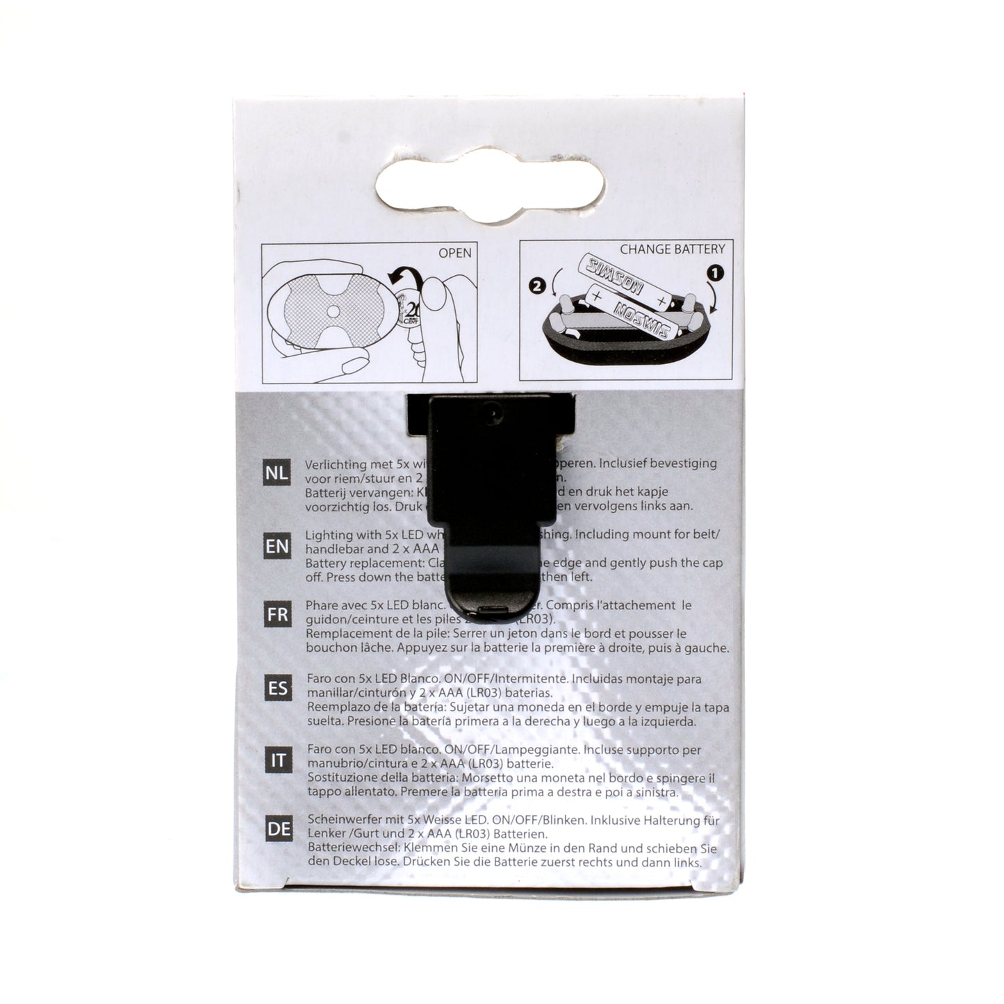 Lampe frontale LED Simson blanche