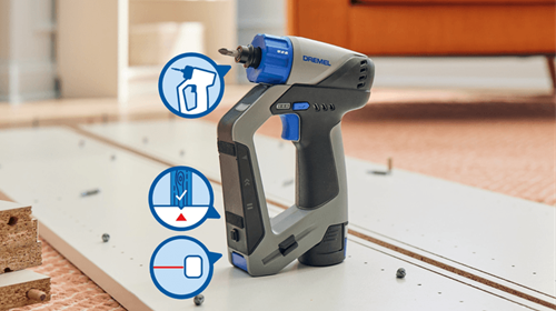 Perceuse à vis 3 en 1 sans balais Dremel Blueprint 12 V DD12 | Batterie 12v 2.0ah + chargeur rapide + 9 embouts à vis - f013dd12ja