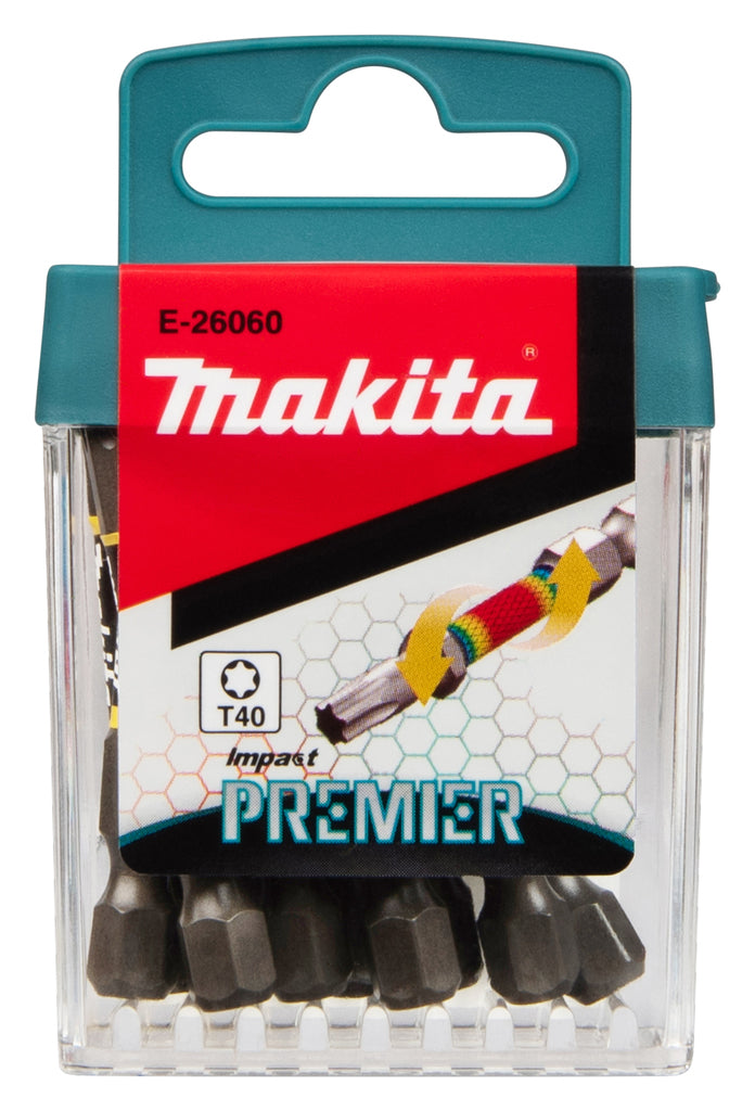 Imp Makita accessoires embouts de tournevis à percussion t40x50mm | agir en tant que premier ministre | 10 pièces - e-26060