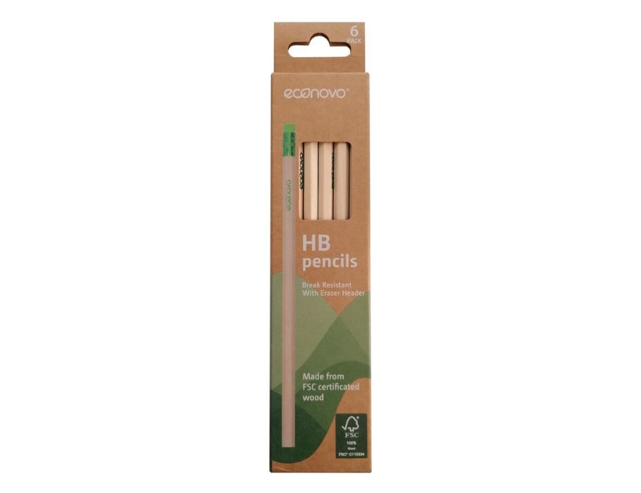 Crayons econovo fsc avec de la gomme