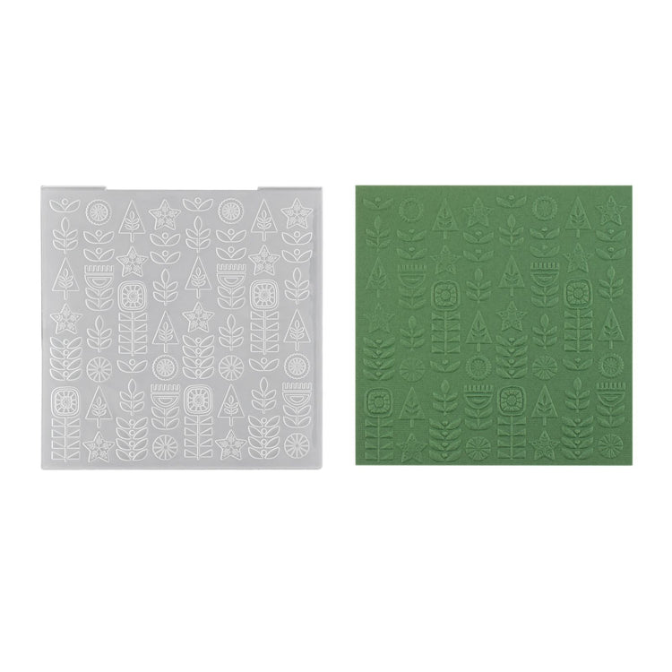 Le choix de Nellie • Dossier de gaufrage 3D fond fleurs scandinaves 15x15cm