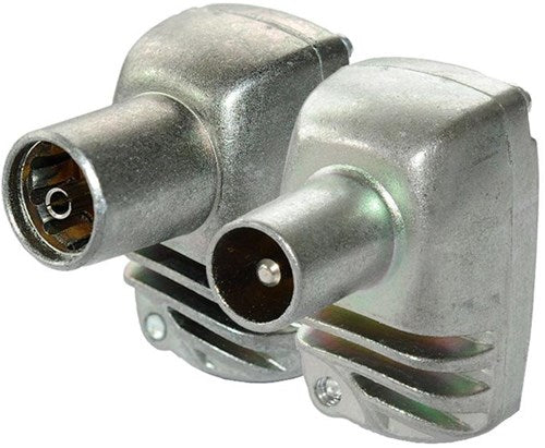 Enzo technetics lot de 2 fiches coaxiales coudées métal 4g - 2074010