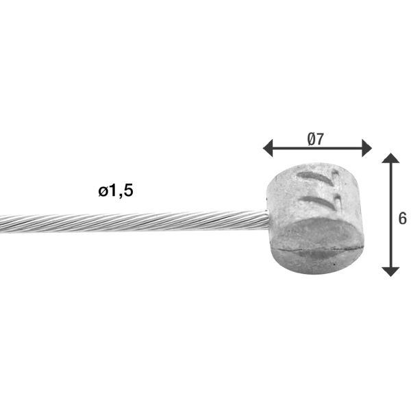 Elvedes Rem Binnenkabel Slick en acier inoxydable 2000 mm Ø 1,5 mm 100 pièces
