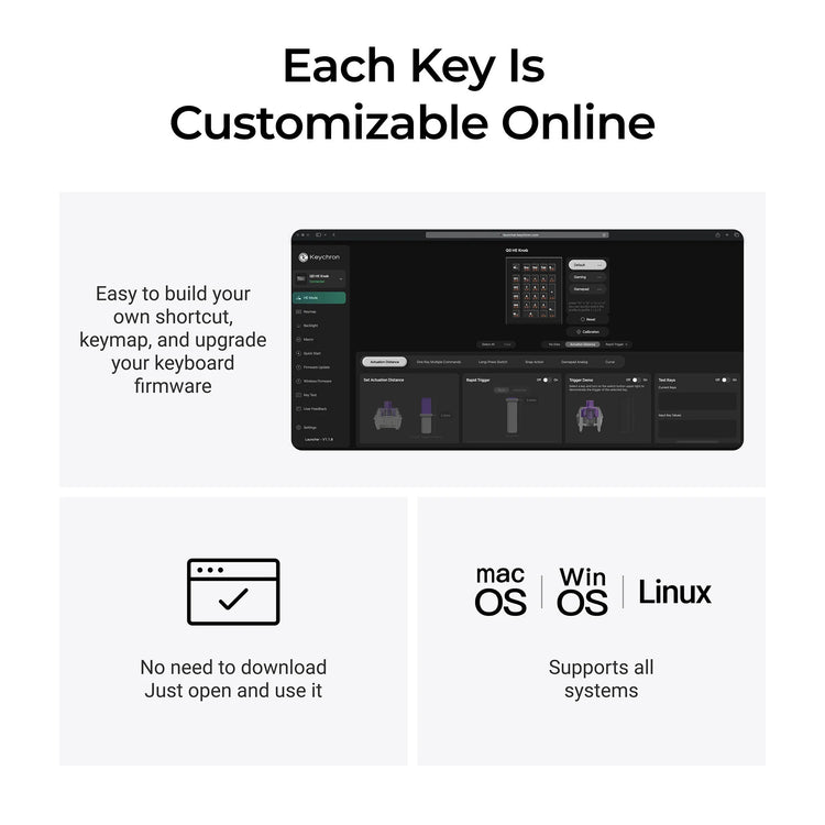 Keychron q0 he qmk pavé numérique personnalisé sans fil RVB pavé numérique mécanique (noir, disposition américaine (qwerty), nébuleuse magnétique Gateron à double rail, échange à chaud, RVB, touches PBT à double prise)