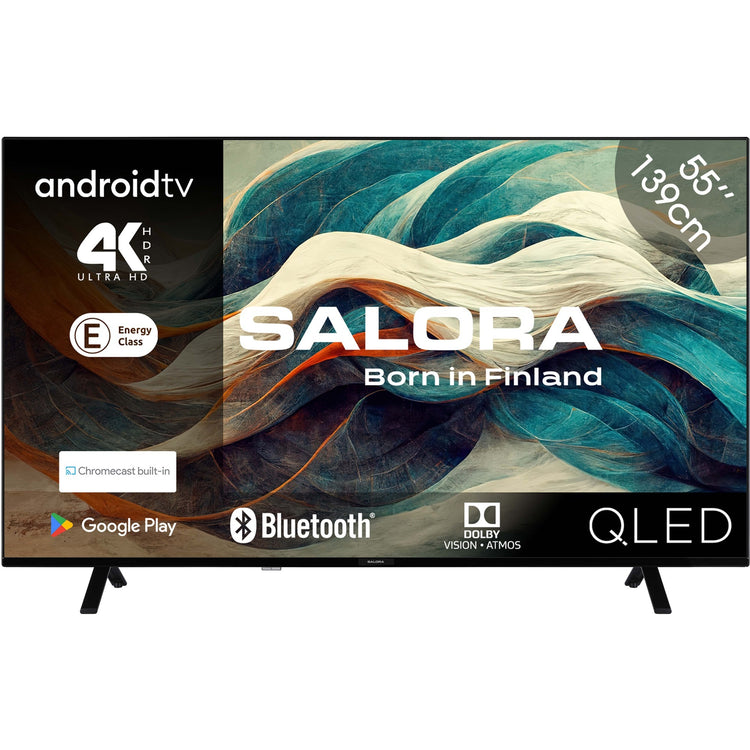 Salora 55qled320 55 TV LED ultra HD (noir, HDMI, USB, Bluetooth, Wi-Fi, audio, Chromecast, Android TV)