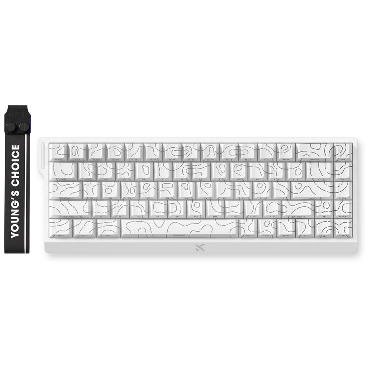 Clavier de jeu à commutateur magnétique à effet Hall Mchose Ace 68 (blanc, disposition américaine, magnétique Ice Rhino, 60 %, RVB, échange à chaud, USB-C, capteur à effet Hall)
