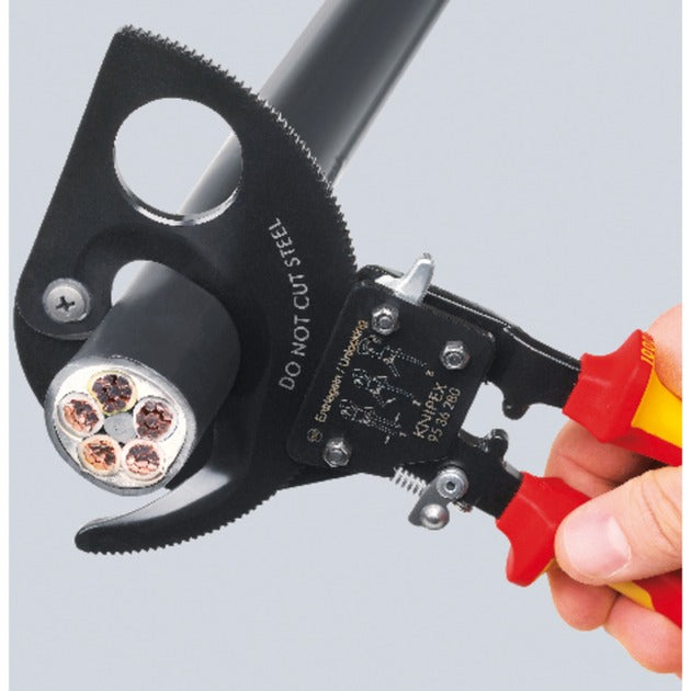 Ciseaux de câble Knipex avec principe à cliquet 9536280