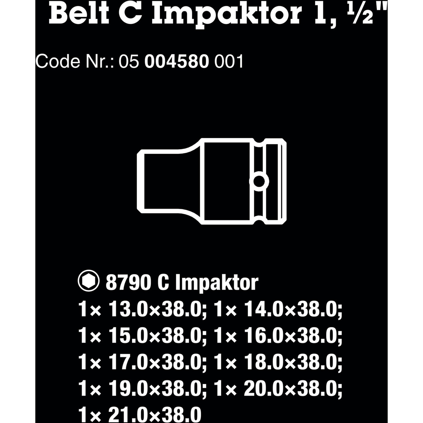 Waa Belt C Impaktor 1 Set Set, 1 2