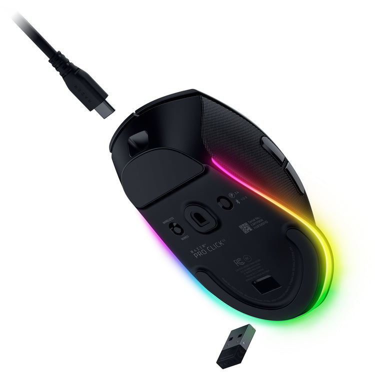 Souris de jeu Razer pro Click v2 (noire, jusqu'à 30 000 dpi, USB-C Bluetooth 2,4 GHz)
