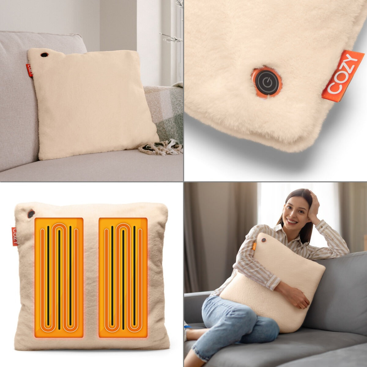 Coussin de chaleur sans fil de 45 x 45 cm de 45 cm