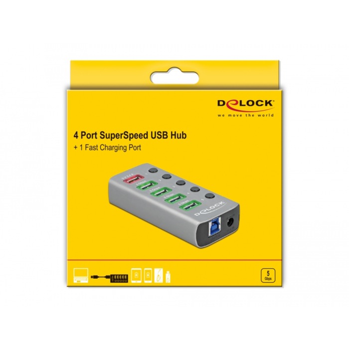 Dellock USB 3.2 Gen 1 Hub avec 4 portes