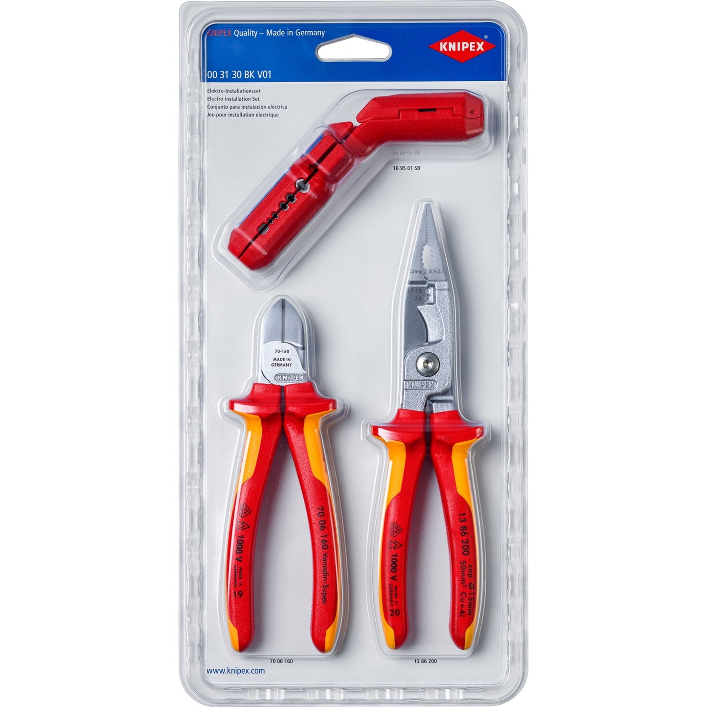 Knipex 00 31 30 BK V01 Elektro Installation Ensemble d'installation