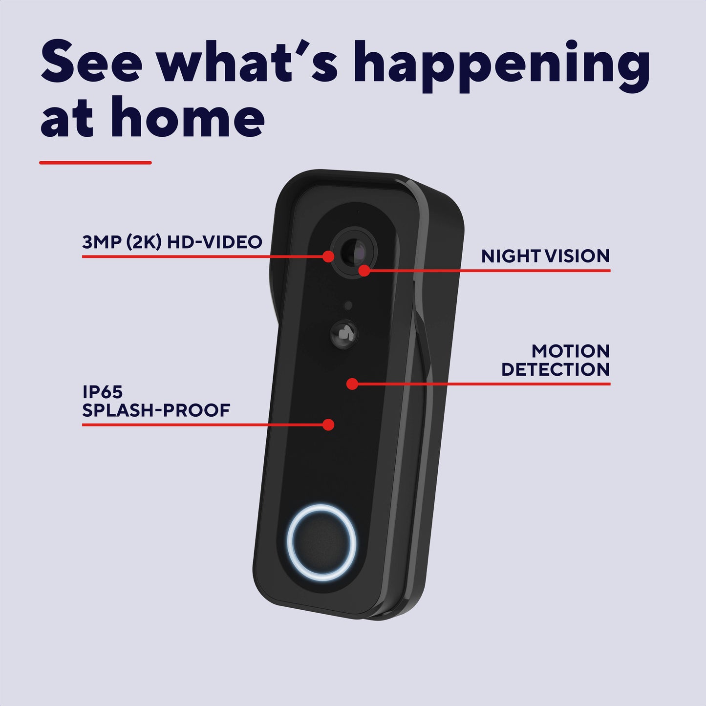 Trust doorcam-3000 caméra de sonnette WiFi intelligente (noir, WiFi 2,4 GHz)