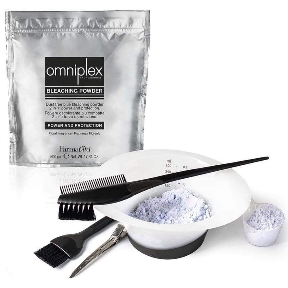 Farmavita omniplex poudre décolorante professionnelle bleu 500gr