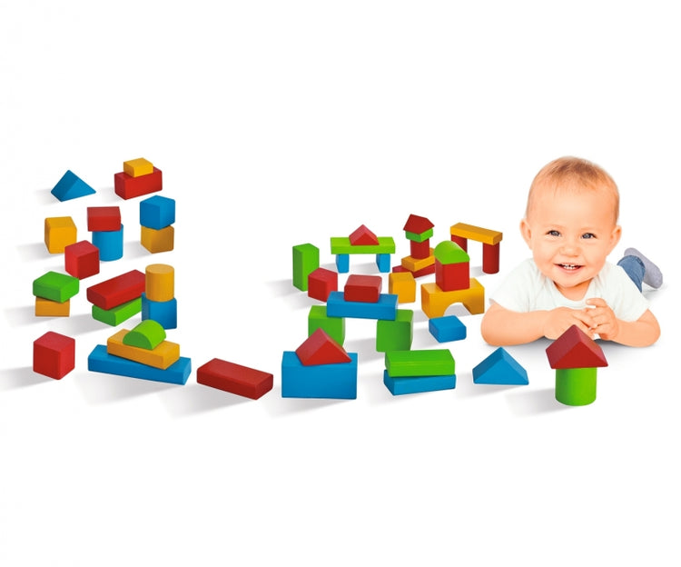 Blocs de bois Eichhorn colorés (petits 50 pcs.)