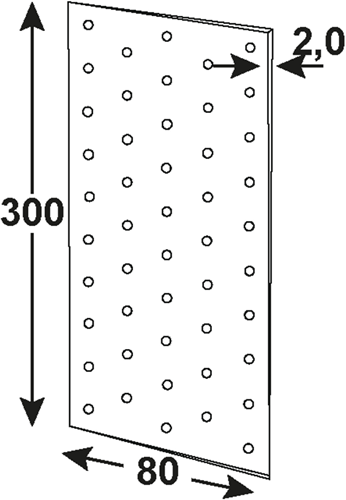 Plaque perforée Connex 80x300x2 vz - hv2070