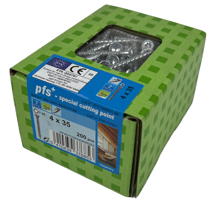 Pgb-europe pfs+ | vis pour panneaux d'aggloméré pfs+ vzk-t ø 4,0x35 zn - 200 pièces - pfwvtv001004000353