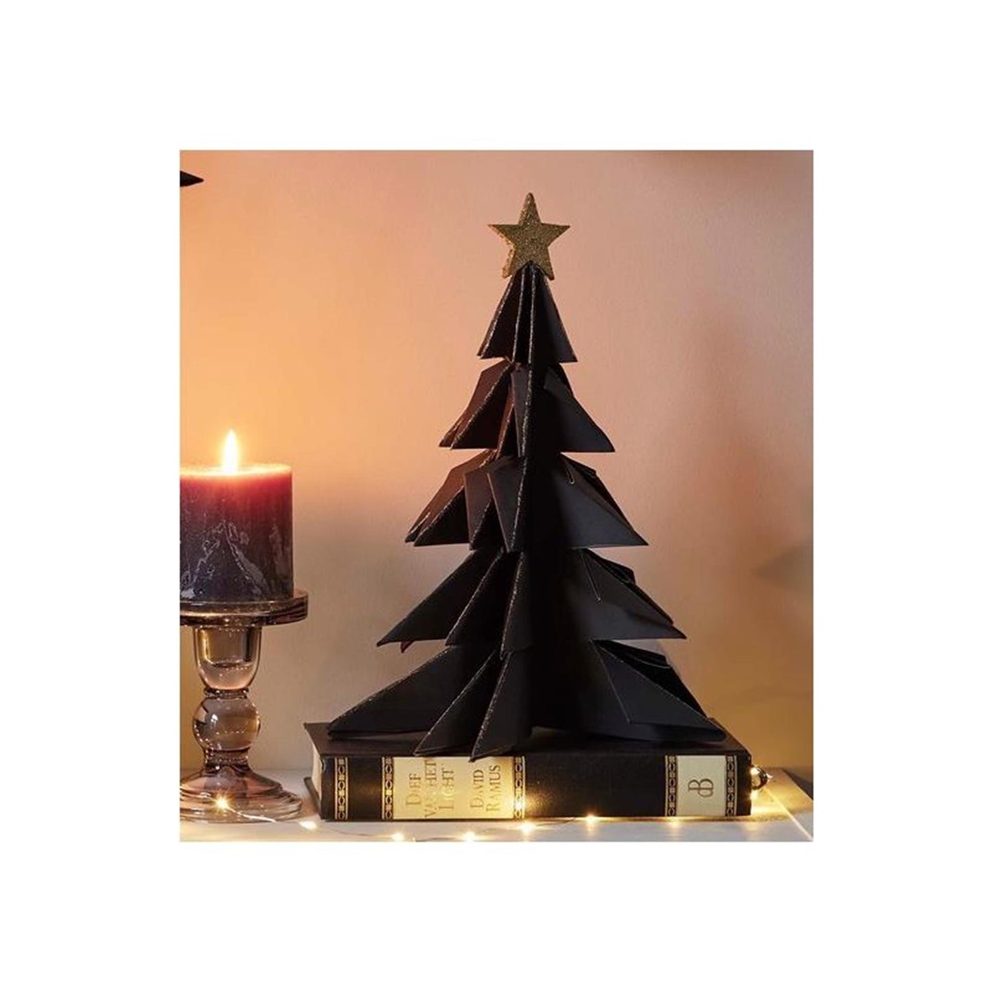 Maison de la nature déco sapin de Noël papier 28cm noir