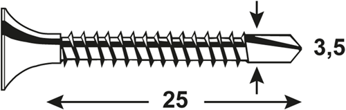 Vis à plâtre automotrice Connex 3,5x25 1000pcs pour - kh3160010