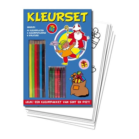 Van der Doelen Sinterklaas ensemble avec des couleurs de coloration et des fluage
