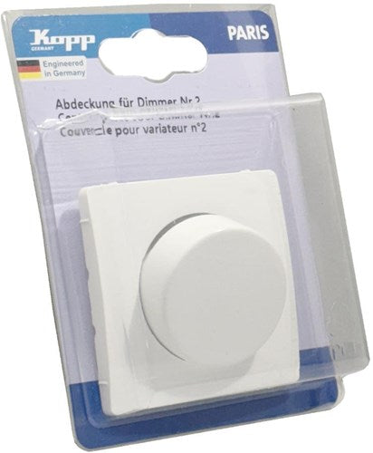 Kopp paris plaque de recouvrement blanc arctique + variateur à bouton - 4625030