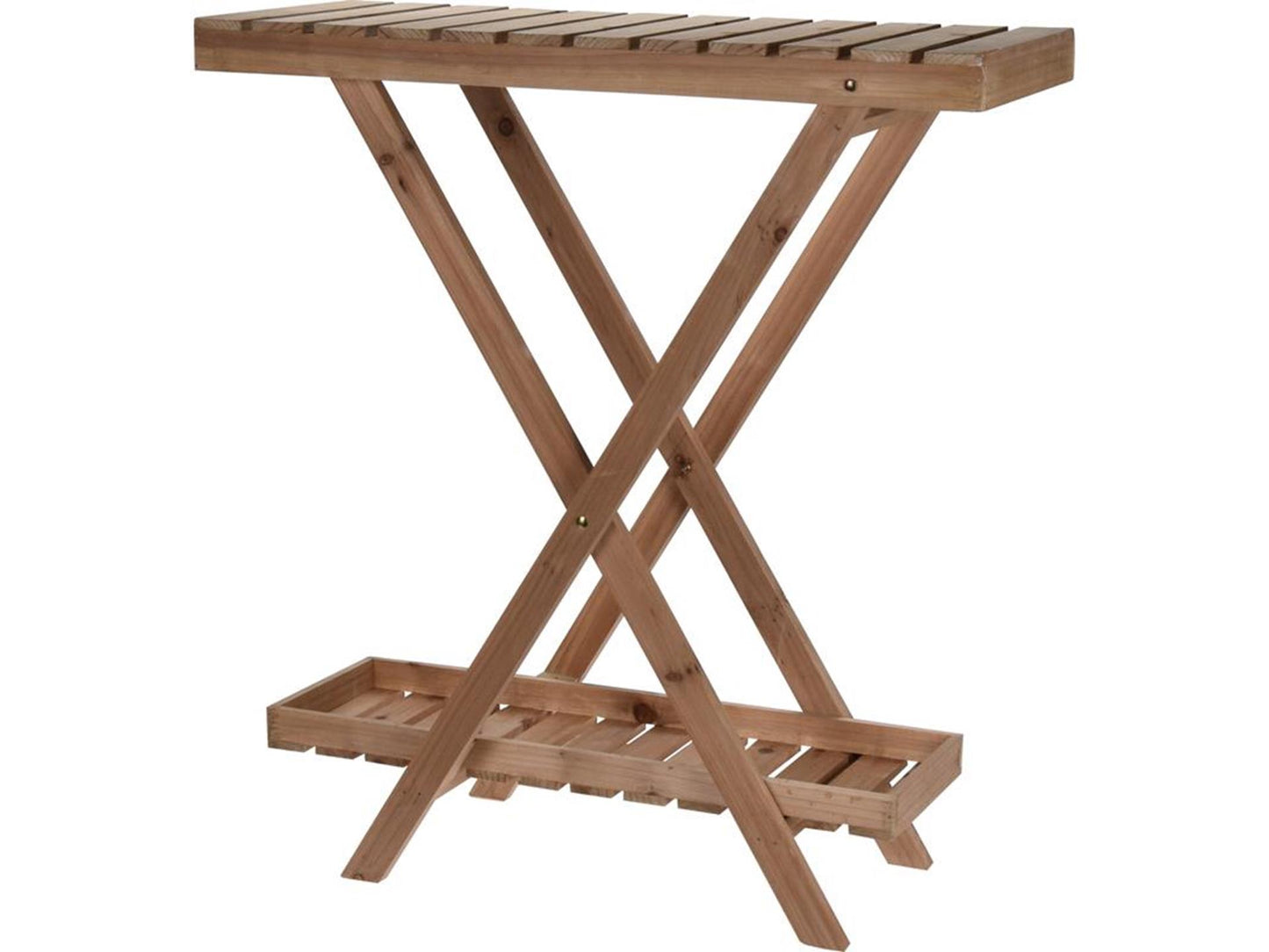 Table à plantes de décoration bois 2 niveaux