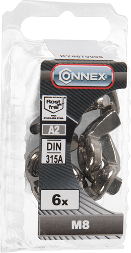 Ecrou à oreilles Connex m8 6pcs a2 - ky4670008
