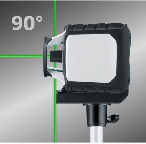 Laserliner cubus g 210 s | ensemble | laser rotatif vert | pied d'éclairage 150 cm | barre de nivellement télescopique 4 m et récepteur laser - 052.305a