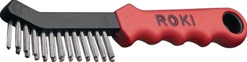 Brosse métallique Lessmann | longueur 225 mm | Acier de 0,35 mm | 2 rangées | 1 pièce - 182401 182401