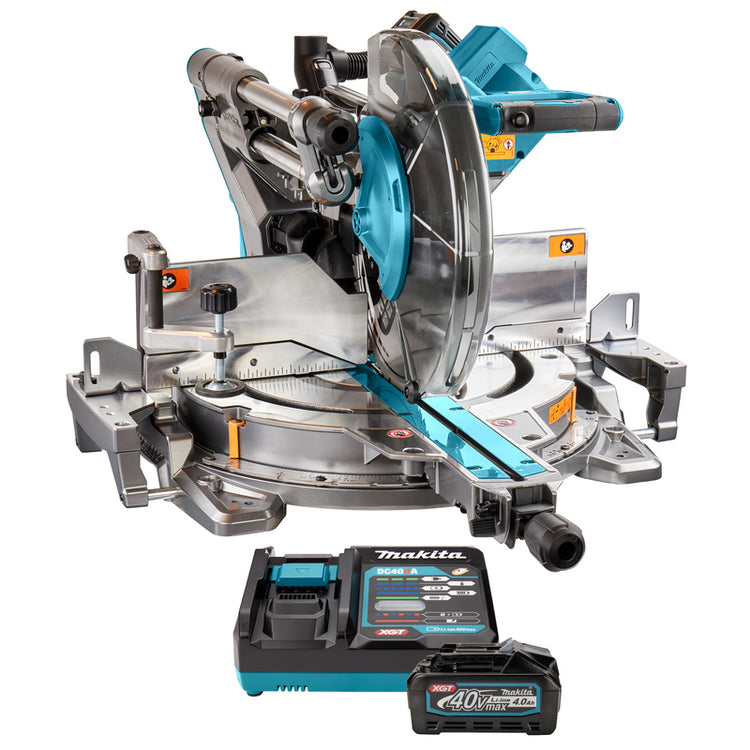 Makita ls003gm102 | 40 V maximum | scie à tronçonner radiale | 305 mm | Batterie 4,0 Ah (1 pièce) | chargeur rapide | dans la boîte | avec émetteur AWS ls003gm102