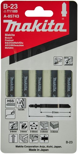 Lame de scie sauteuse Makita b23 (5pcs)