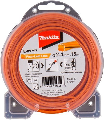 Accessoires Makita e-01797 | ligne de tonte | 2,4x15m | orange - e-01797