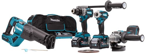 Makita dk0126g401 | ensemble de combinaisons | 40 V maximum | 4.0ah | Li-ion | perceuse sans fil df001g | Tournevis à percussion td003g | ga005g taille-crayon | scie alternative jr001g - dk0126g401